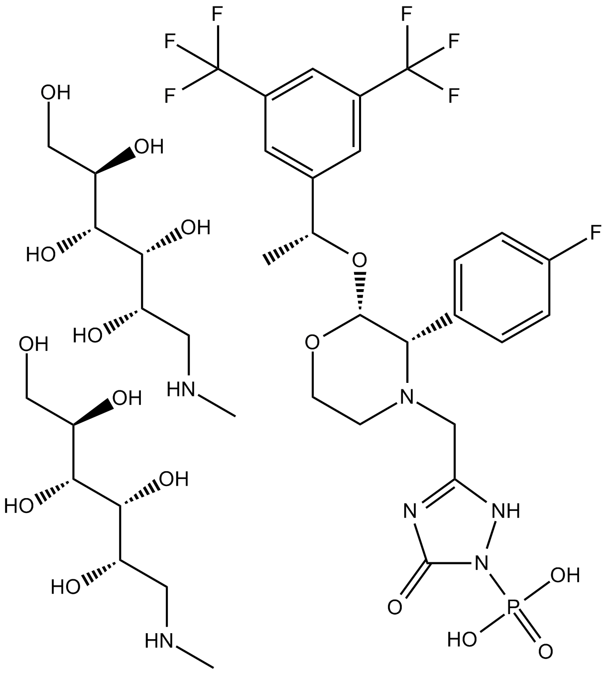 Fosaprepitant dimeglumine salt  Chemical Structure