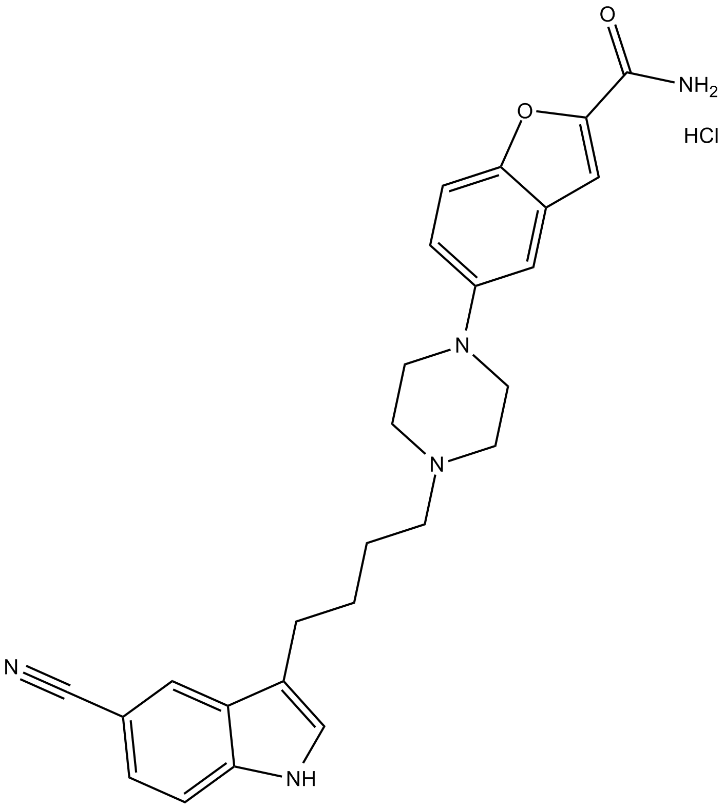 Vilazodone Hydrochloride  Chemical Structure