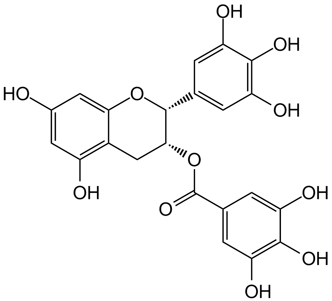 (-)-Epigallocatechin gallate (EGCG)  Chemical Structure