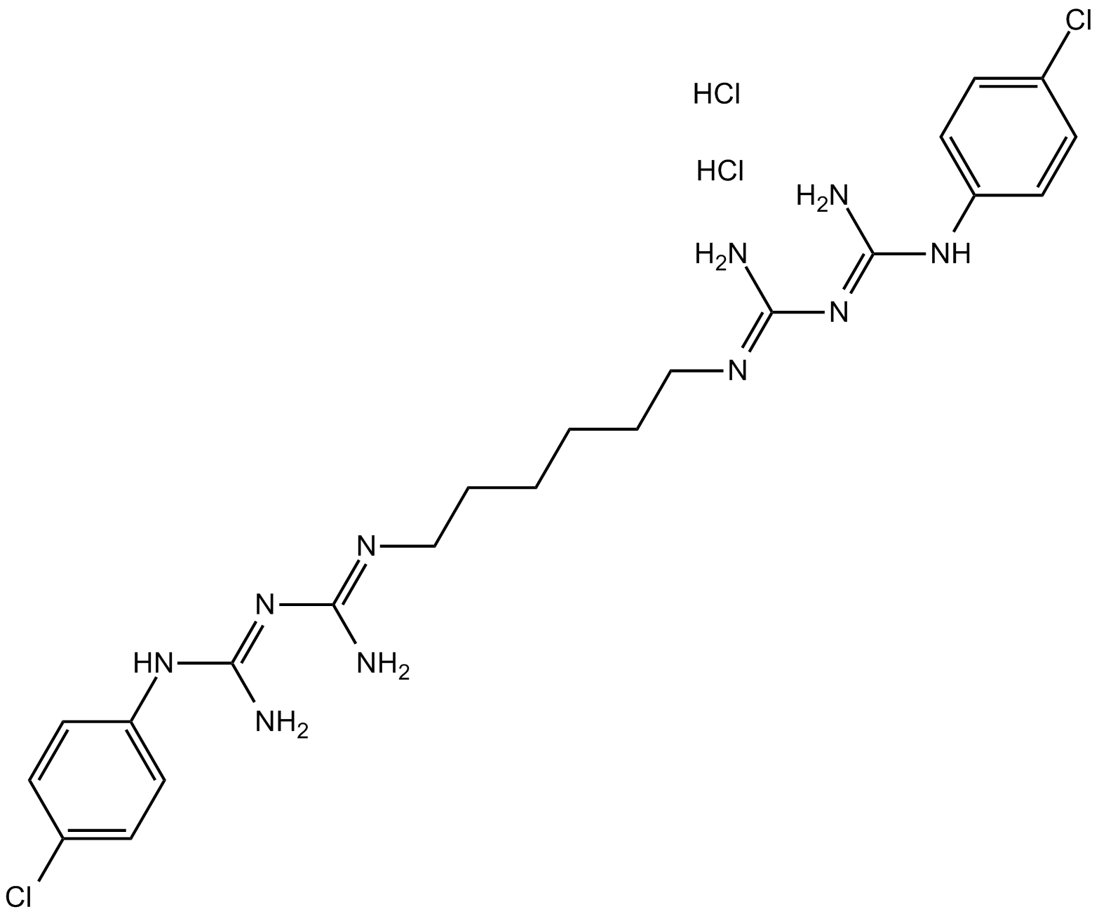 Chlorhexidine HCl Chemical Structure