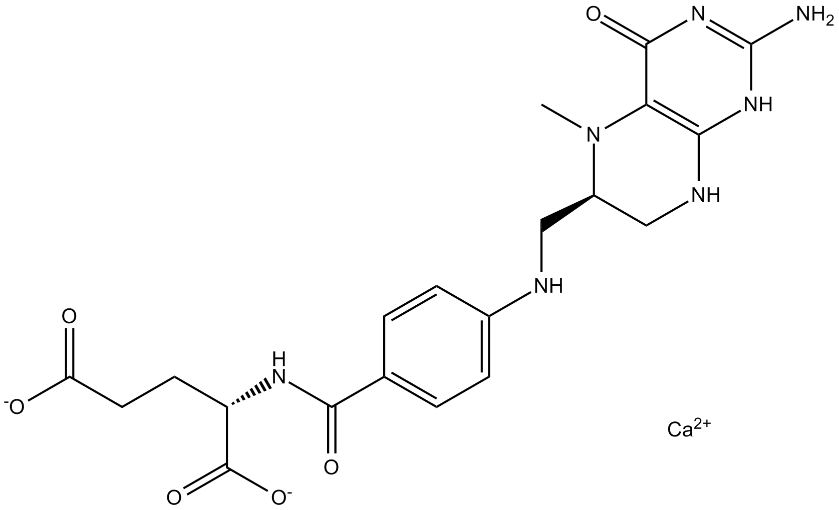 Calcium N5-methyltetrahydrofolate  Chemical Structure