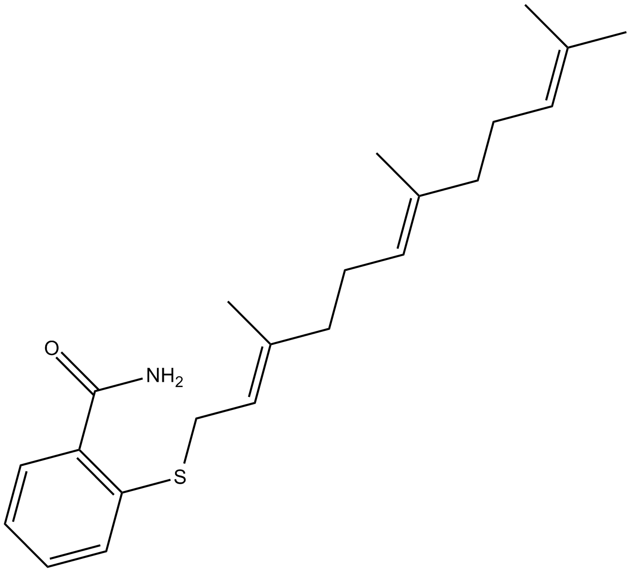 Farnesyl Thiosalicylic Acid Amide  Chemical Structure