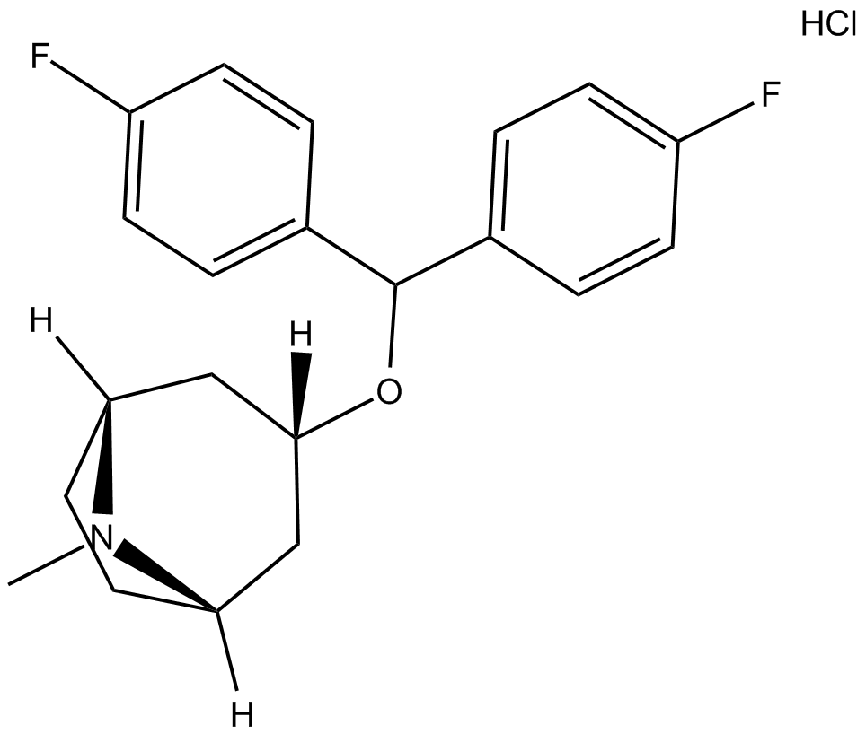 3α-Bis-(4-fluorophenyl) methoxytropane hydrochloride  Chemical Structure