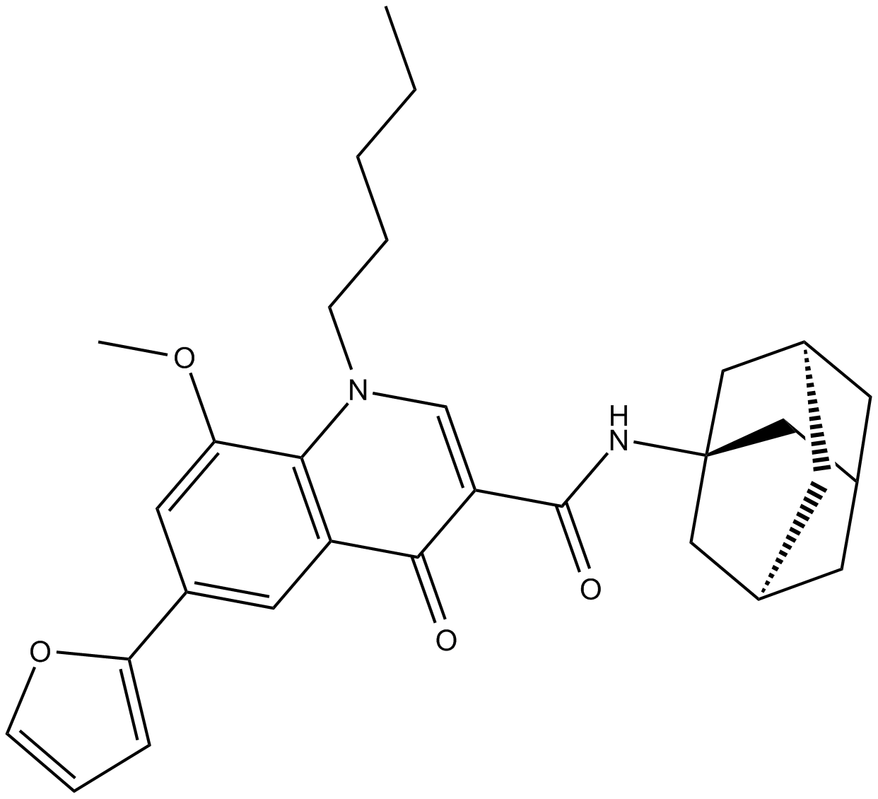 4-Quinolone-3-Carboxamide Furan CB2 Agonist  Chemical Structure