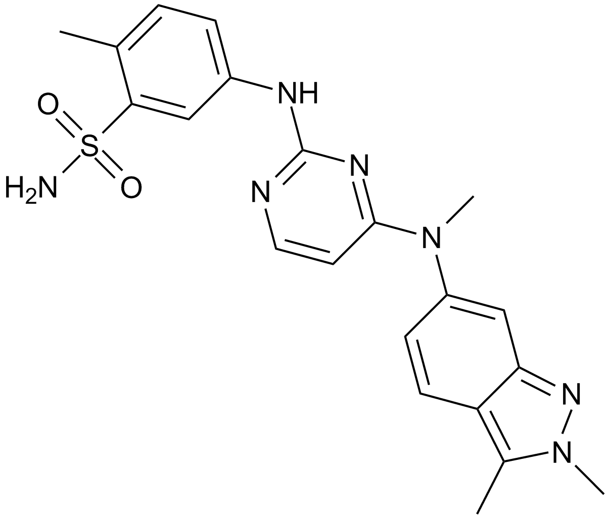 Pazopanib (GW-786034)  Chemical Structure