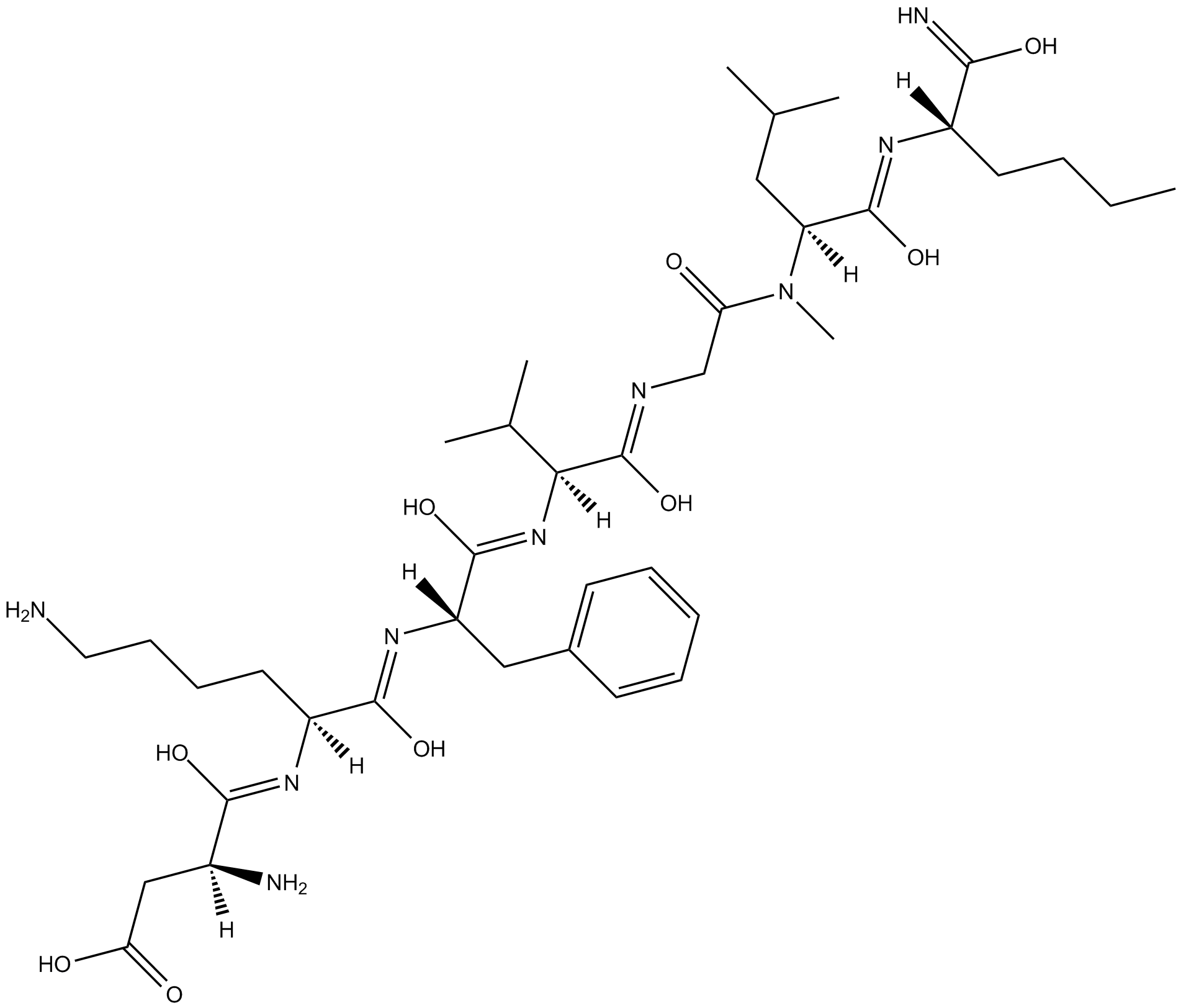 [Lys5,MeLeu9,Nle10]-NKA(4-10)  Chemical Structure