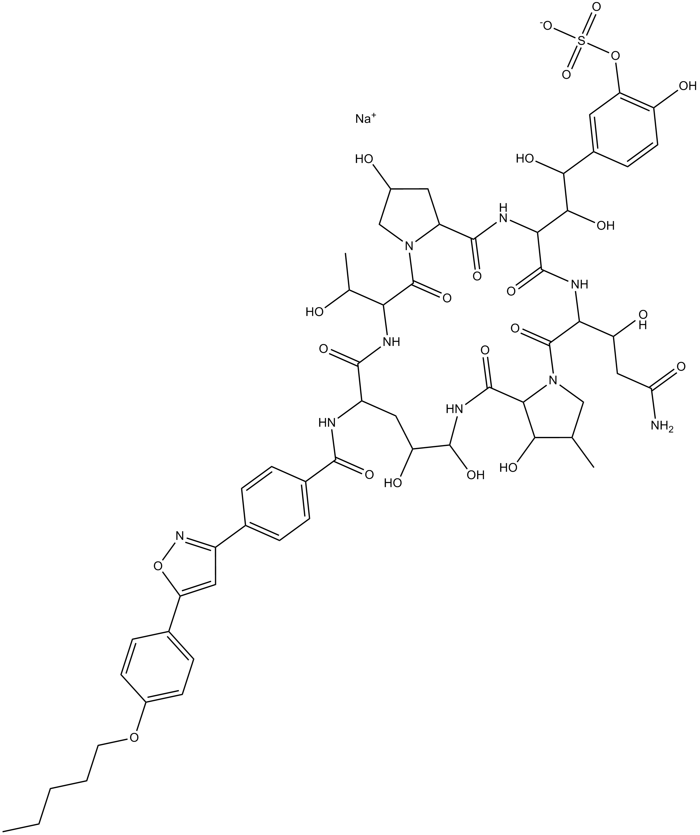 Micafungin sodium  Chemical Structure