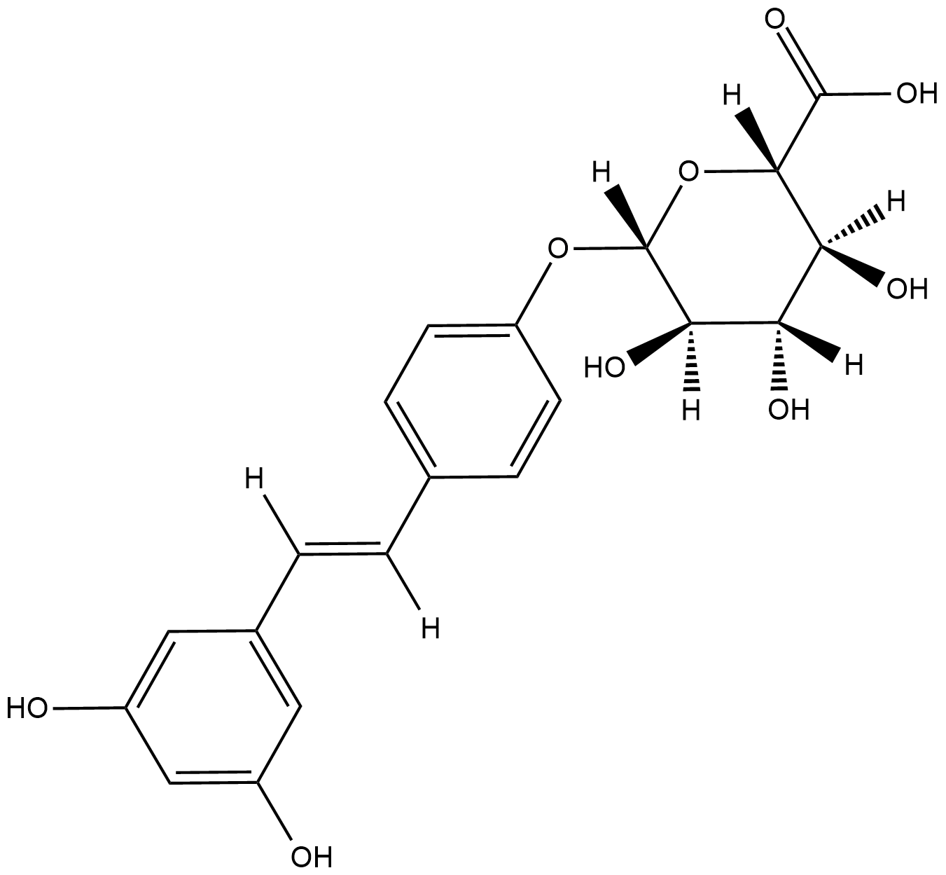Resveratrol-4'-O-D-Glucuronide  Chemical Structure