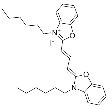 3,3'-Dihexyloxacarbocyanine iodide (DiOC6(3) iodide) Chemical Structure