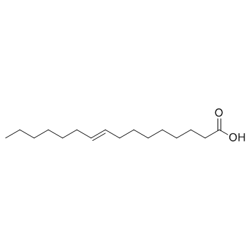 Palmitelaidic Acid (9-trans-Hexadecenoic acid)  Chemical Structure