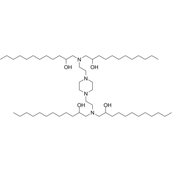 1,1′,1′′,1′′′-[1,4-Piperazinediylbis(2,1-ethanediylnitrilo)]tetrakis[2-dodecanol]  Chemical Structure
