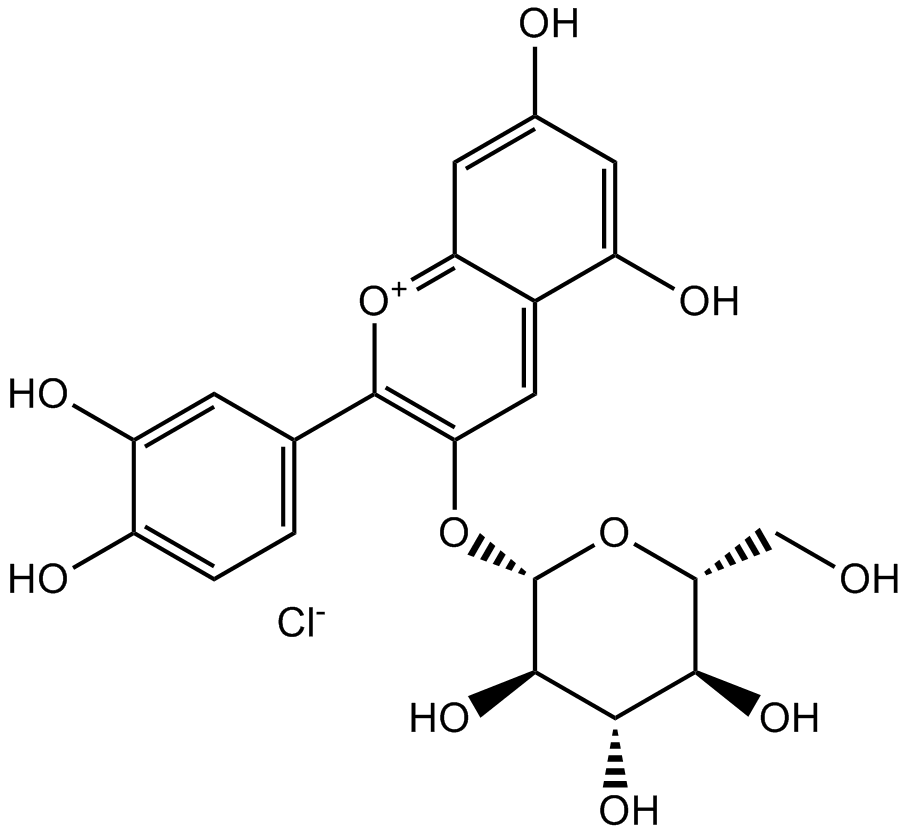 Cyanidin-3-O-glucoside chloride Chemical Structure