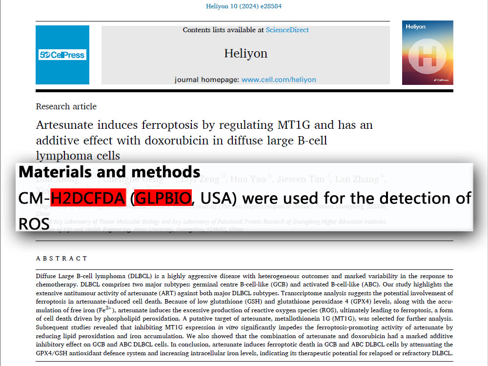 H2DCFDA (DCFH-DA) | Redox-sensitive fluorescent probe | GlpBio
