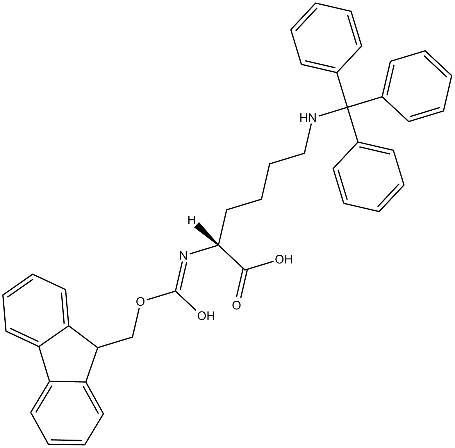 Fmoc-D-Lys(Trt)-OH Chemische Struktur