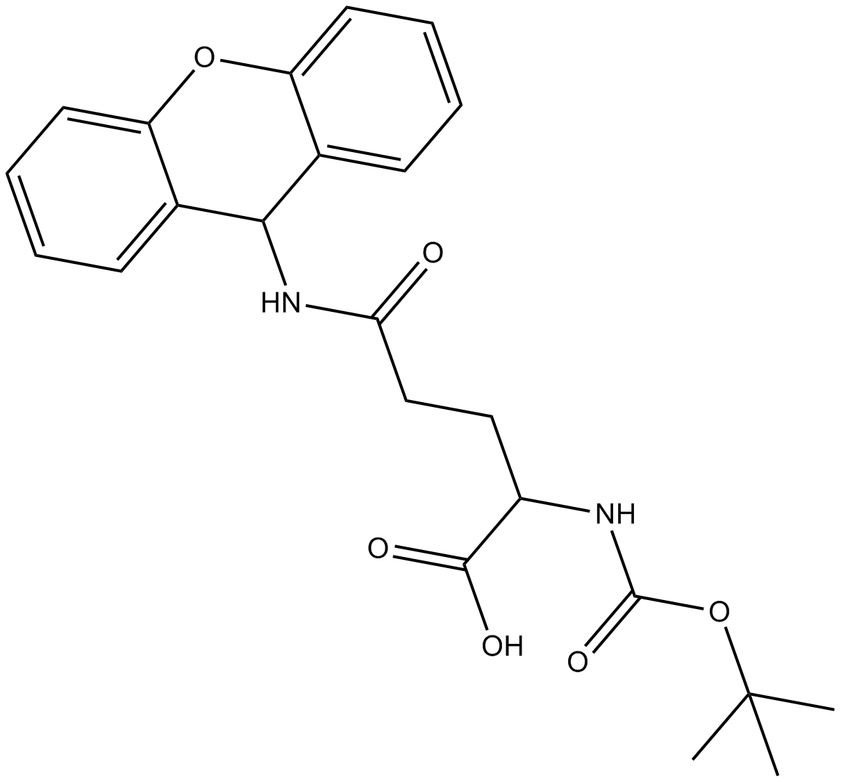 Boc-Gln(Xan)-OH 化学構造