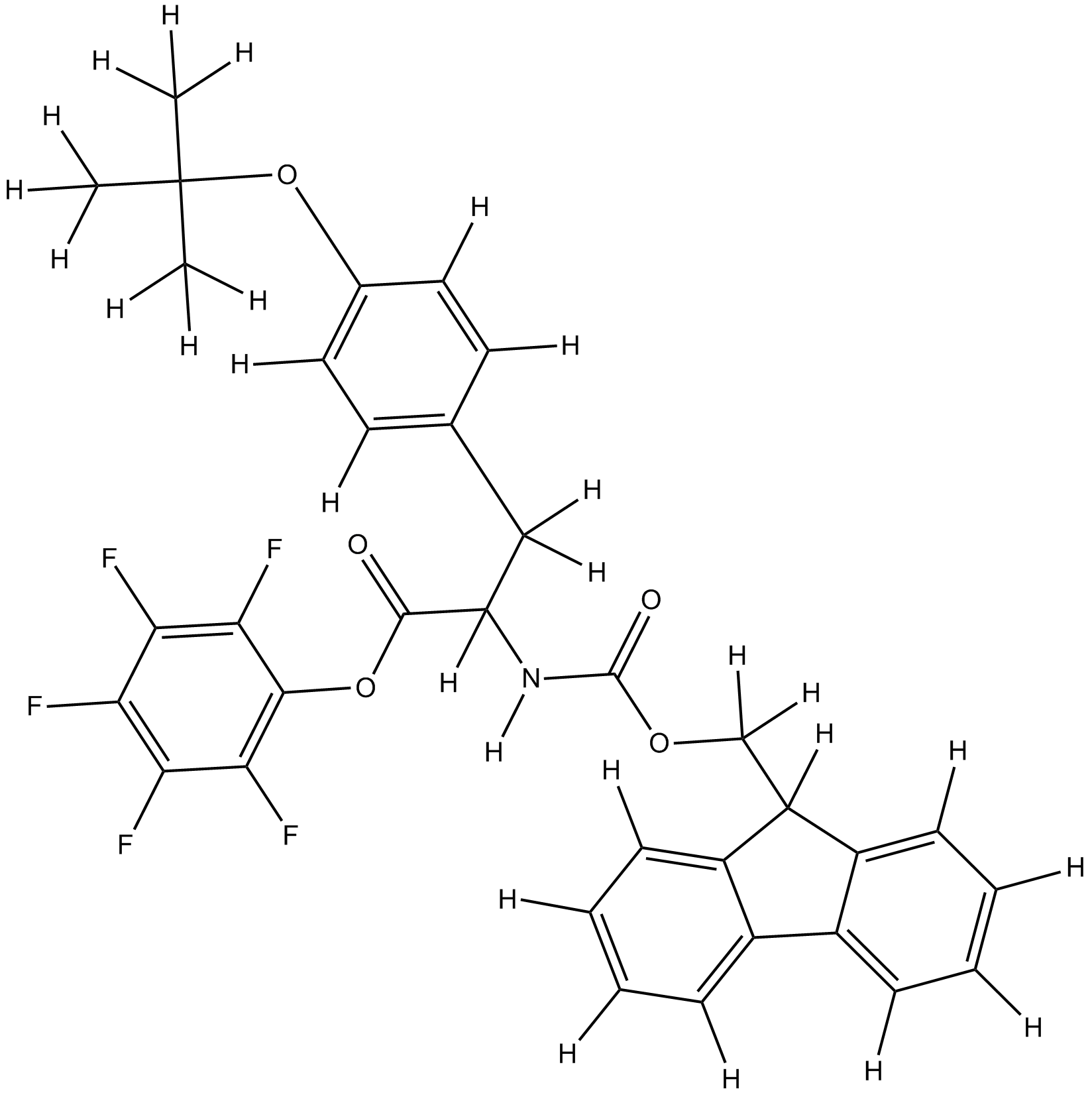 Fmoc-D-Tyr(tBu)-OPfp التركيب الكيميائي