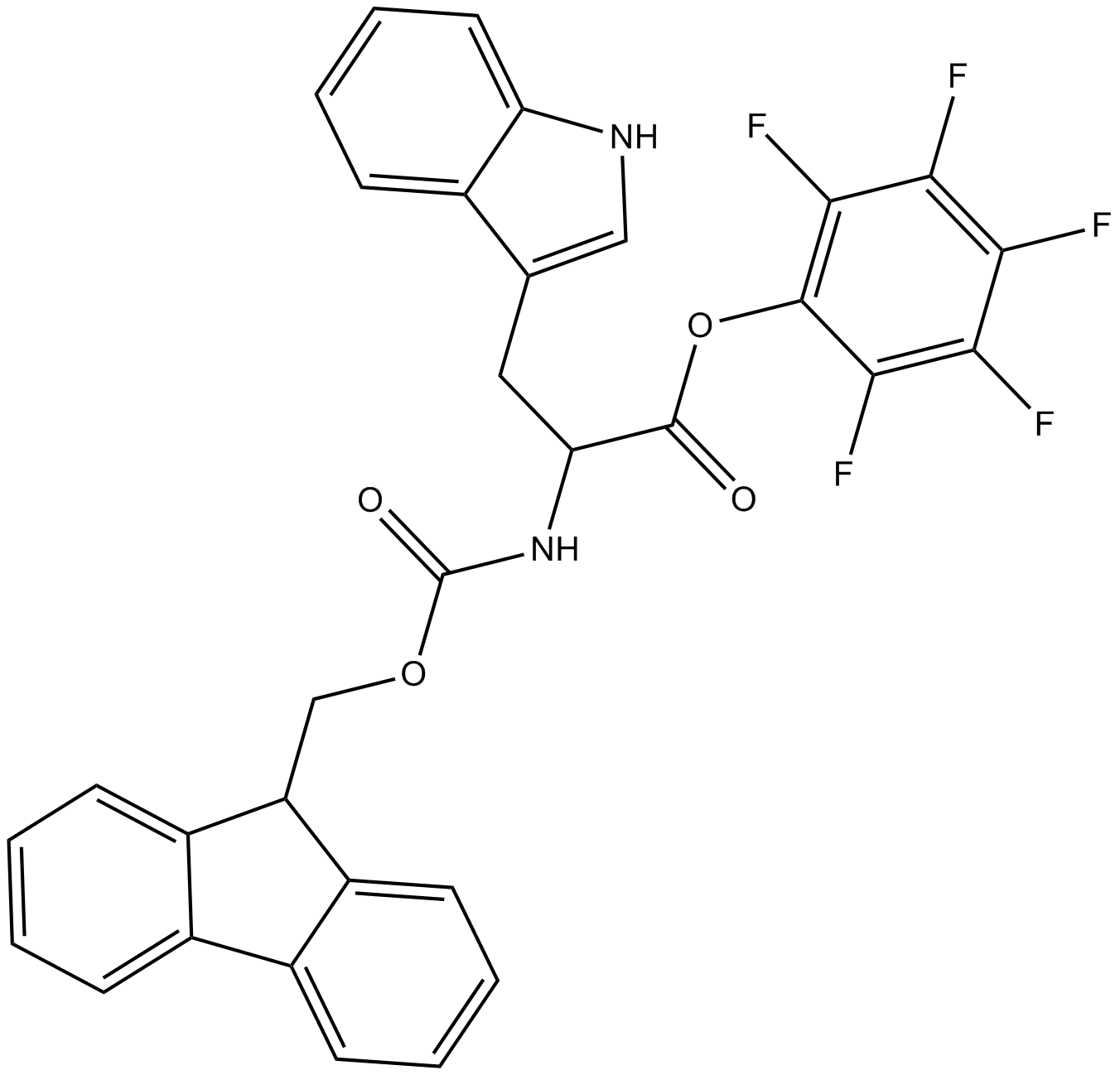 Fmoc-D-Trp-OPfp 化学構造