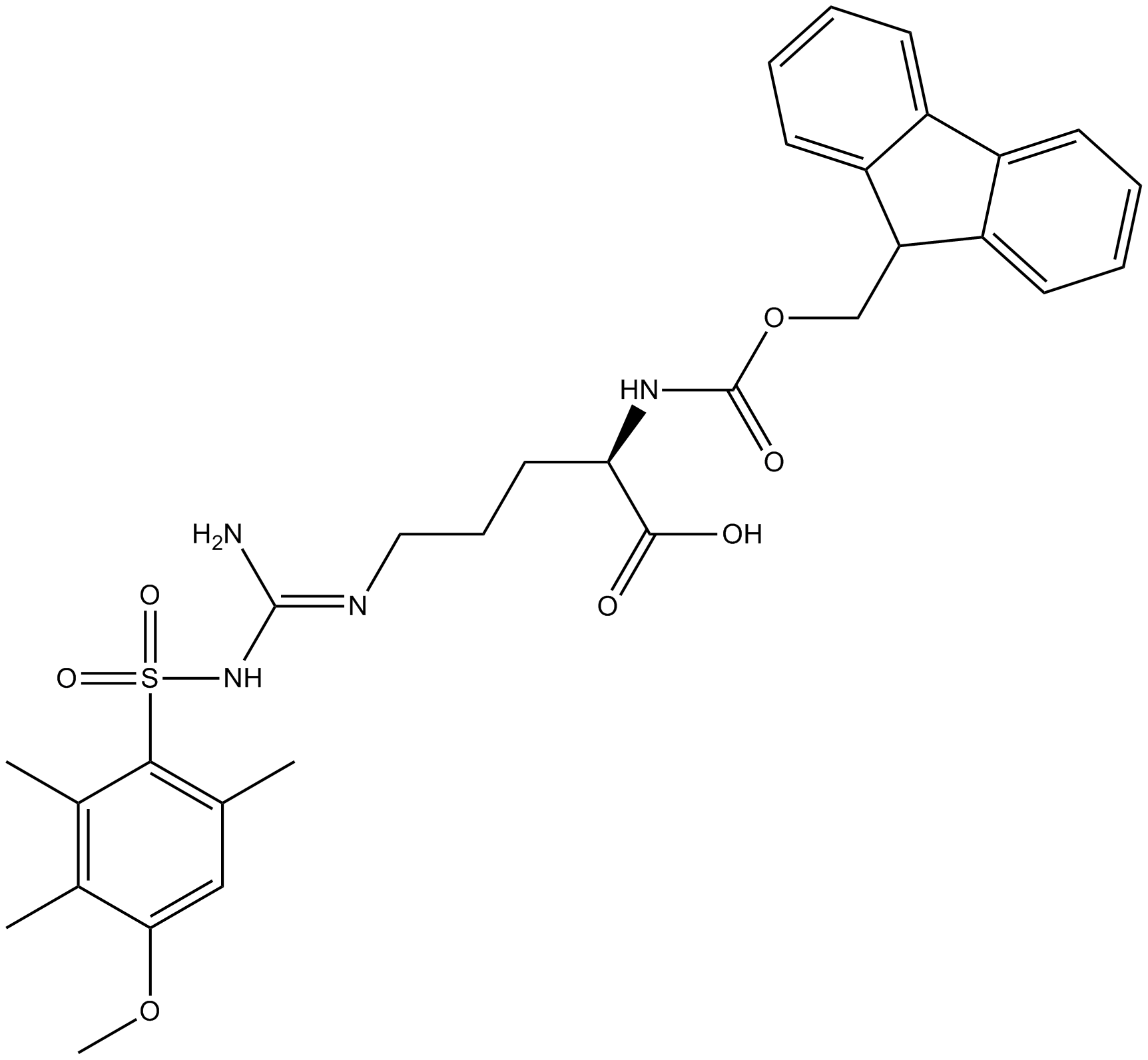 Fmoc-D-Arg(Mtr)-OH Chemische Struktur