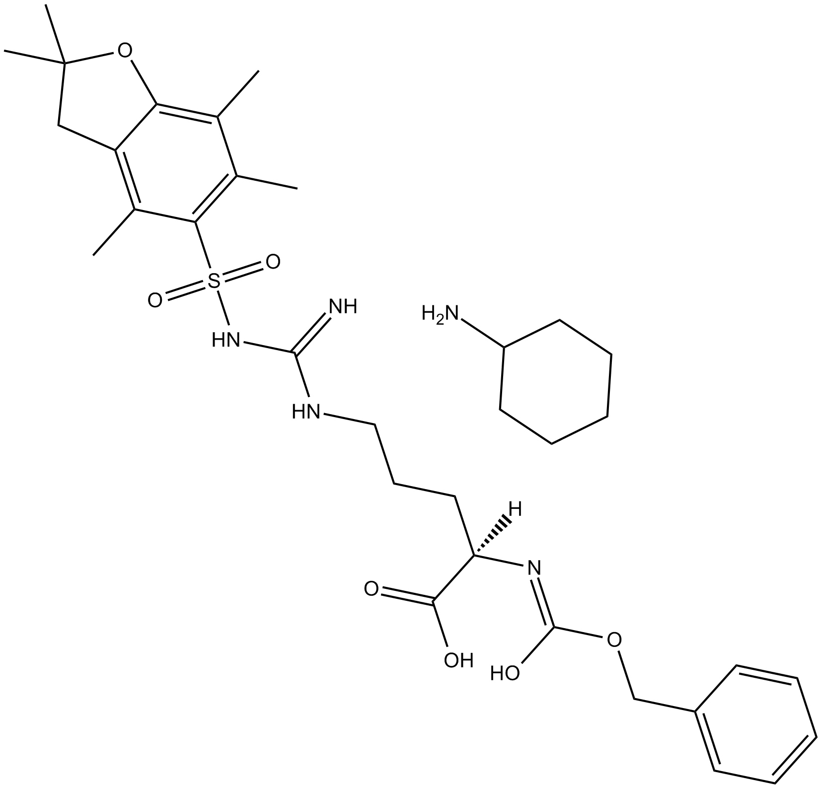 Z-D-Arg(Pbf)-OH·CHA  Chemical Structure