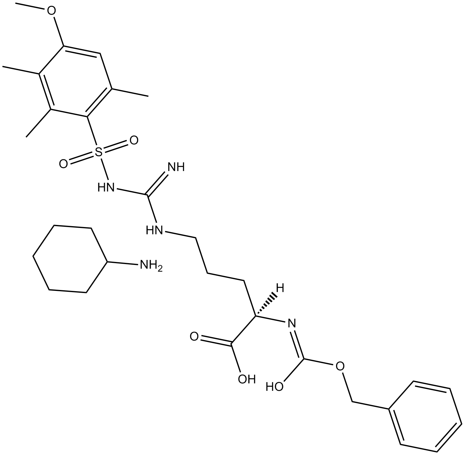 Z-D-Arg(Mtr)-OH·CHA Chemische Struktur