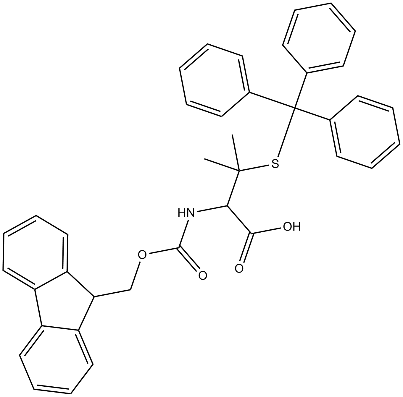Fmoc-Pen(Trt)-OH Chemische Struktur