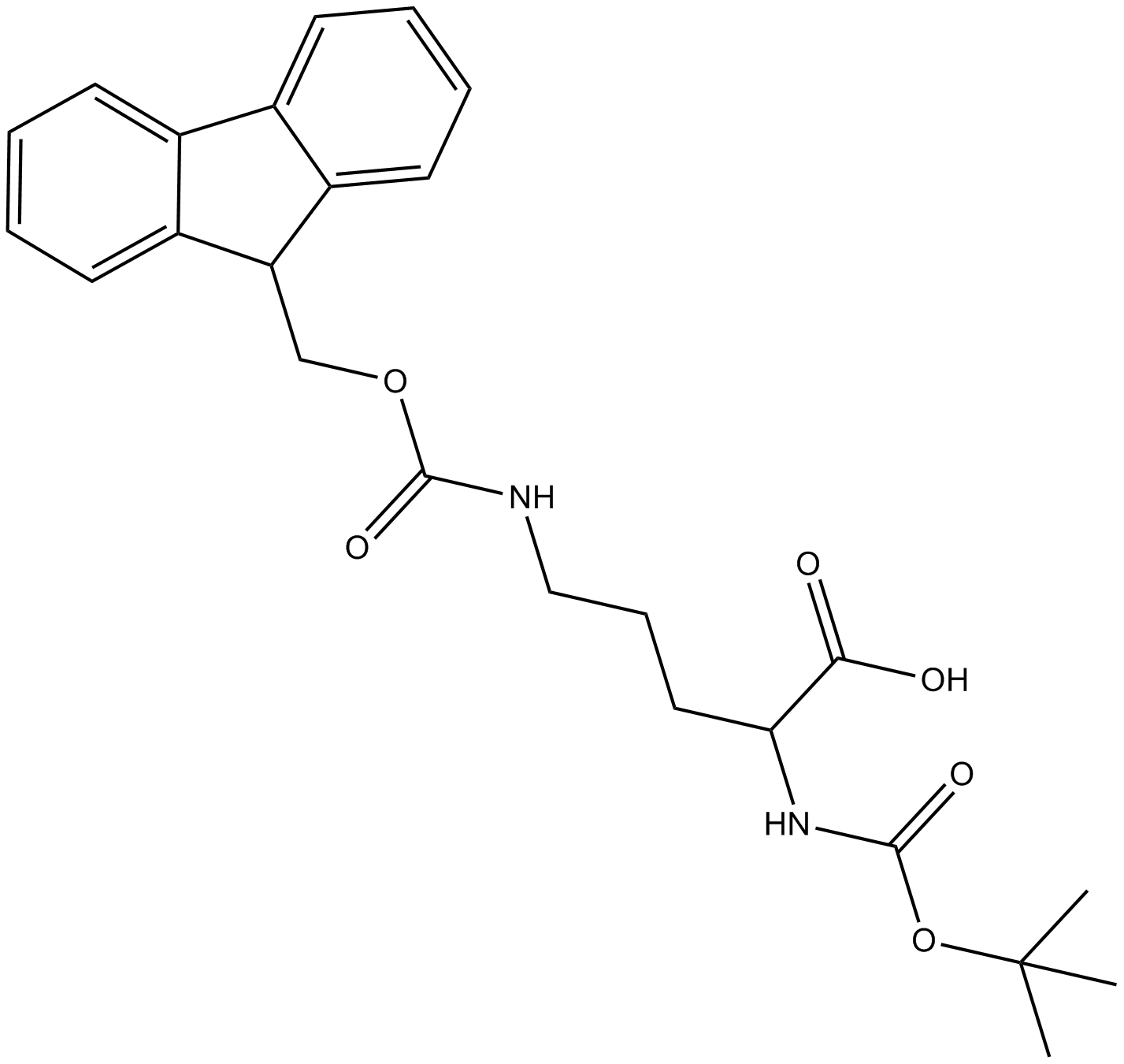 Boc-Orn(Fmoc)-OH 化学構造