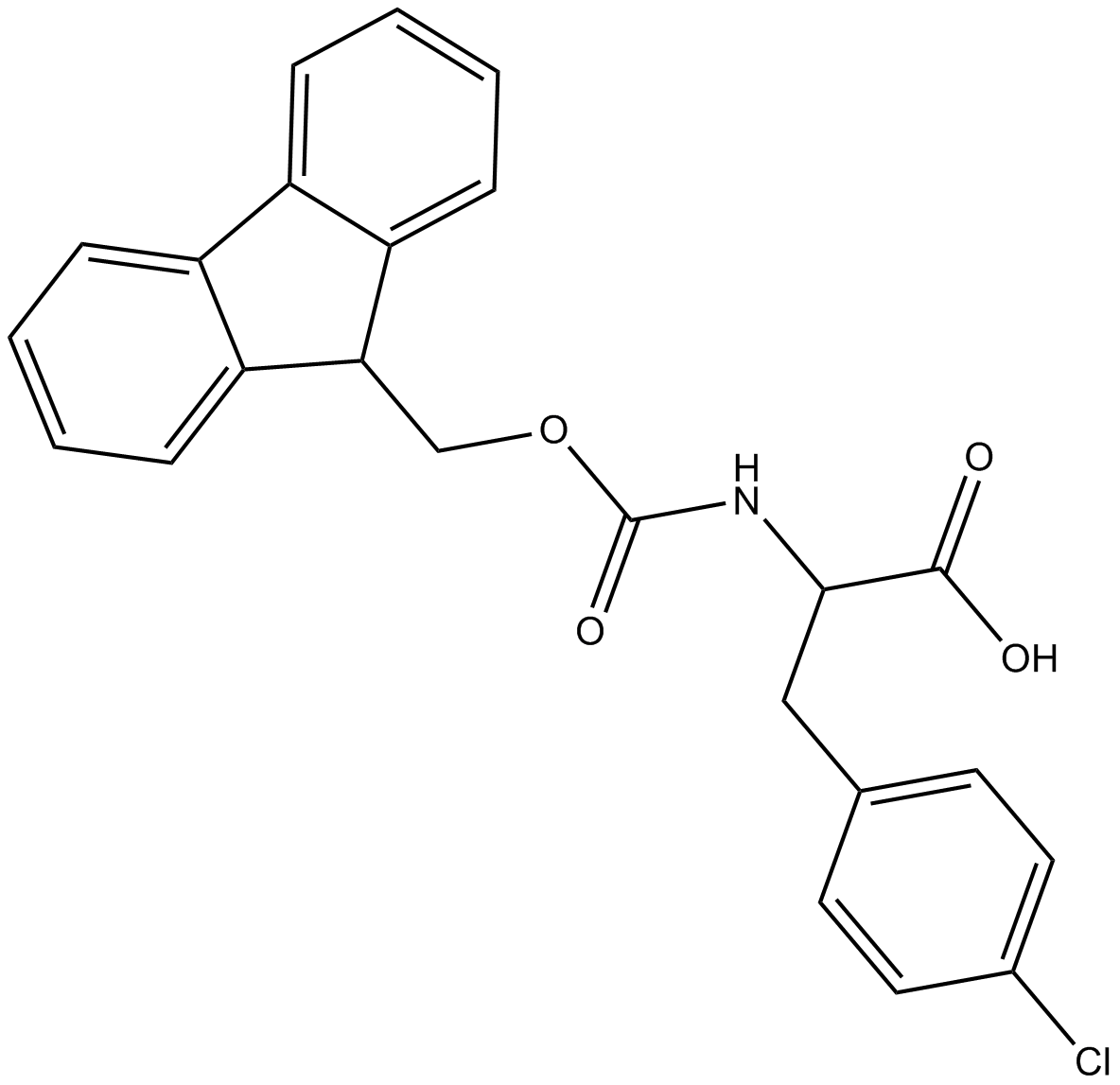 Fmoc-D-Phe(4-Cl)-OH 化学構造
