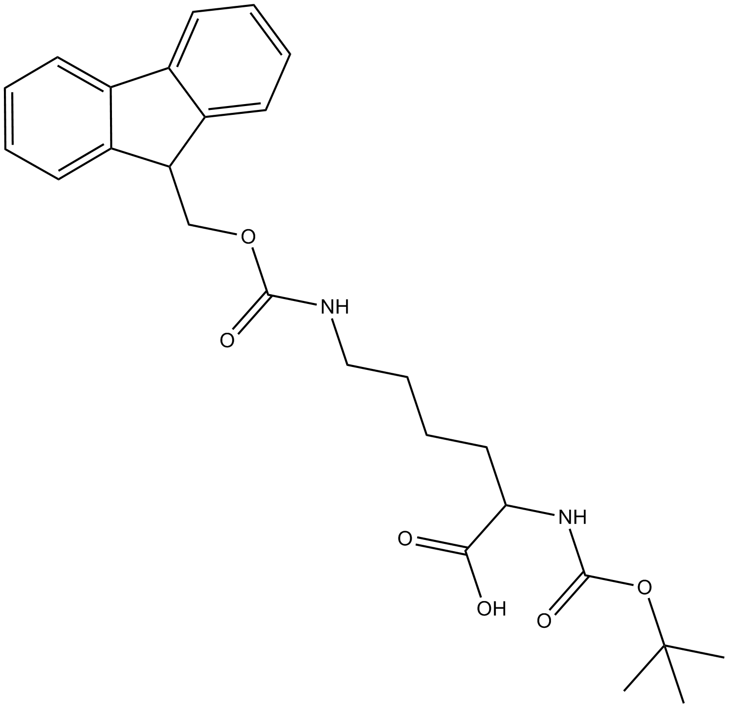 Boc-D-Lys(Fmoc)-OH  Chemical Structure