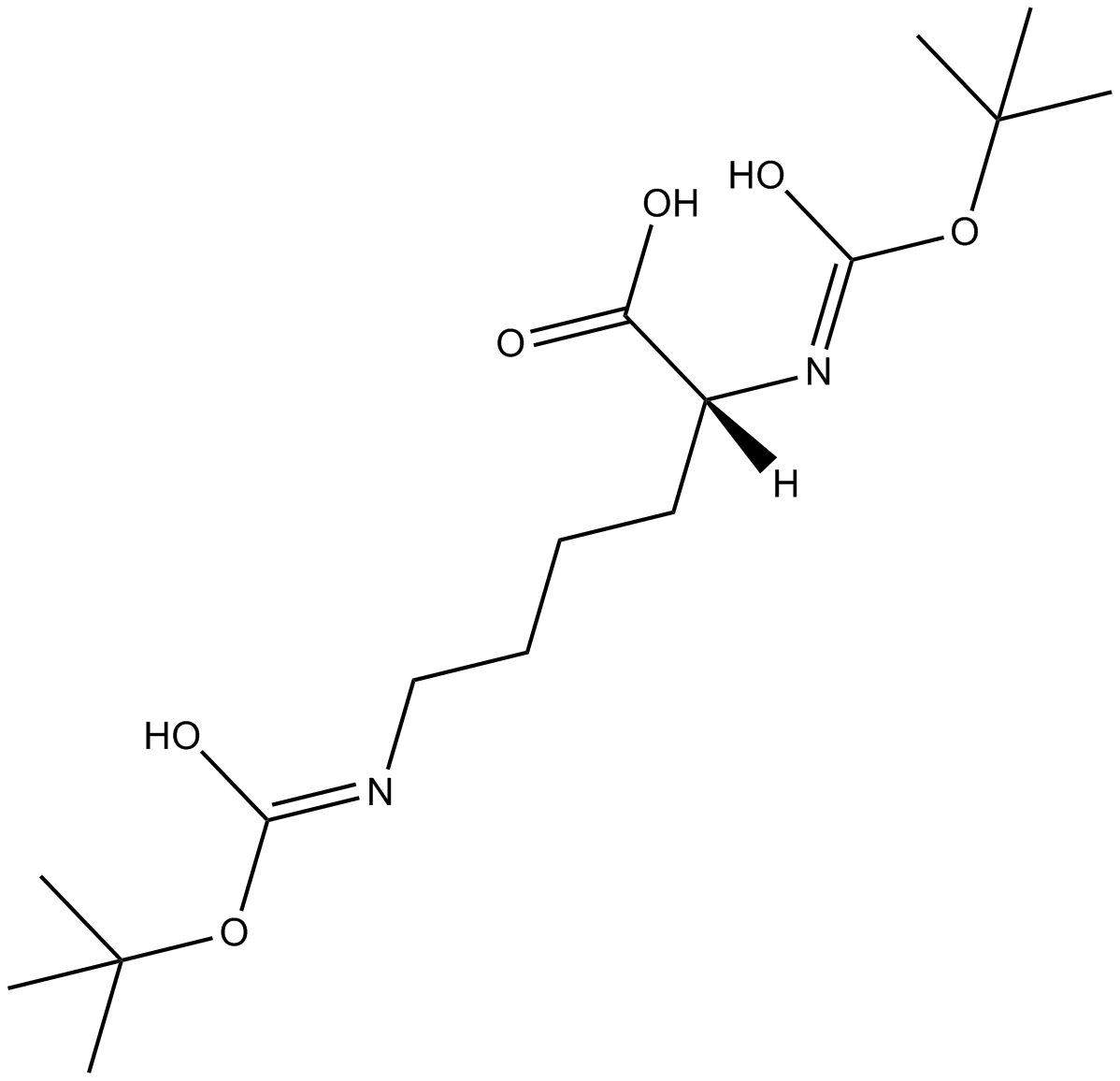 Boc-D-Lys(Boc)-OH 化学構造