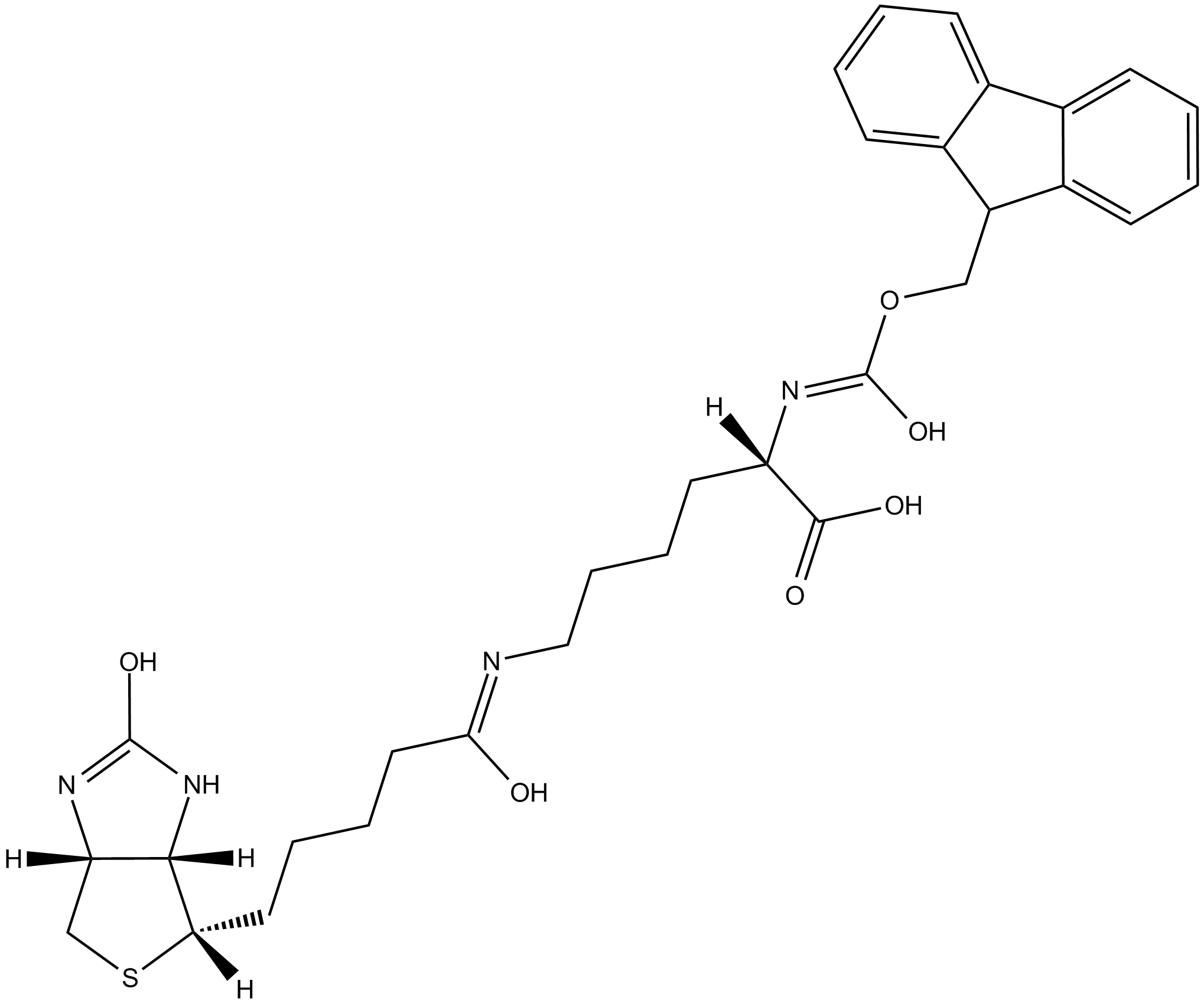 Fmoc-Lys(Biotin)-OH التركيب الكيميائي