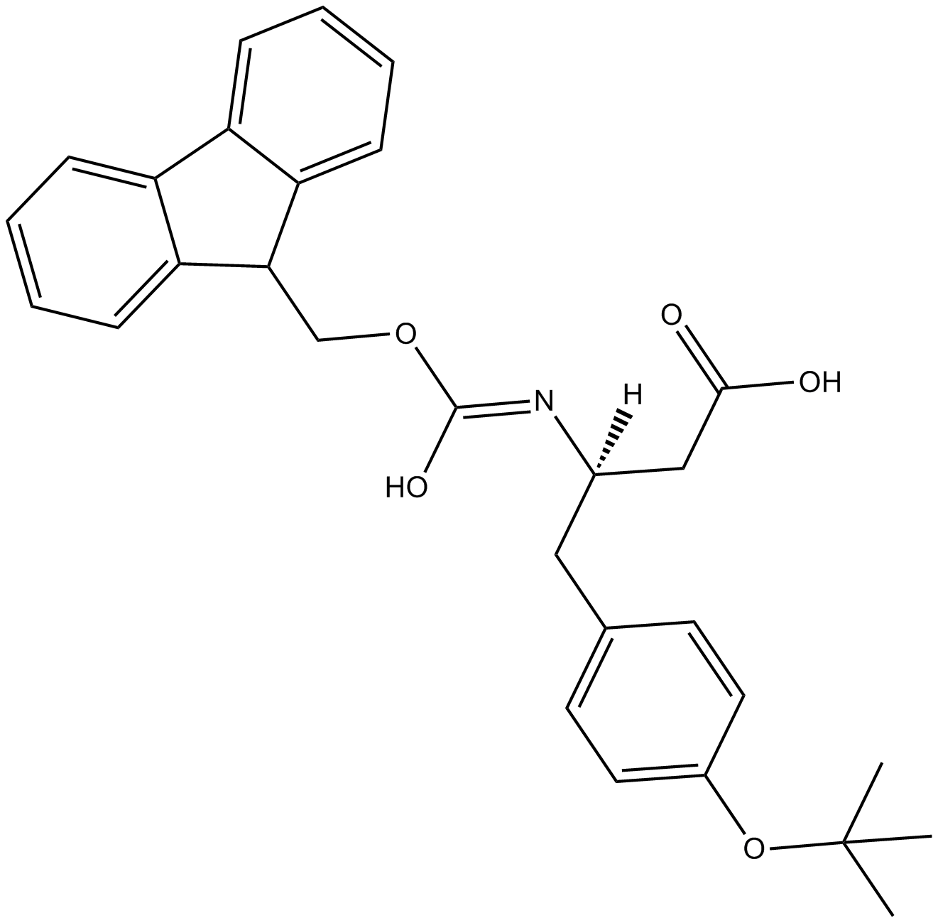 Fmoc-β- D-HoTyr(tBu)-OH التركيب الكيميائي