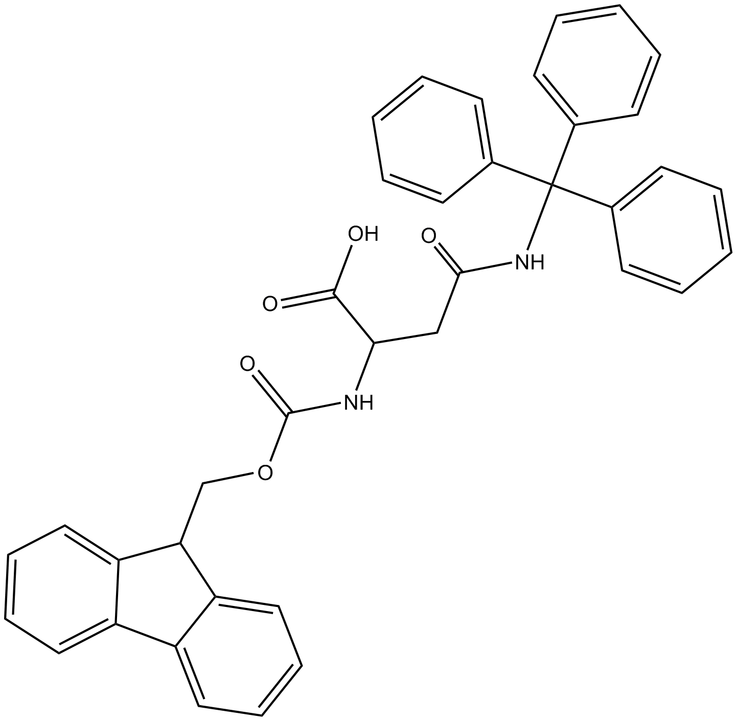 Fmoc-D-Asn(Trt)-OH Chemische Struktur