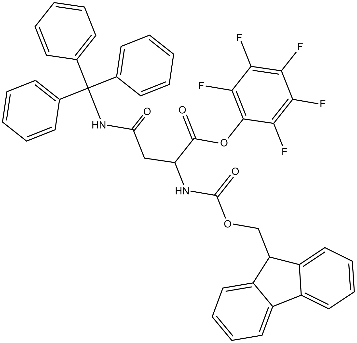 Fmoc-Asn(Trt)-OPfp Chemische Struktur