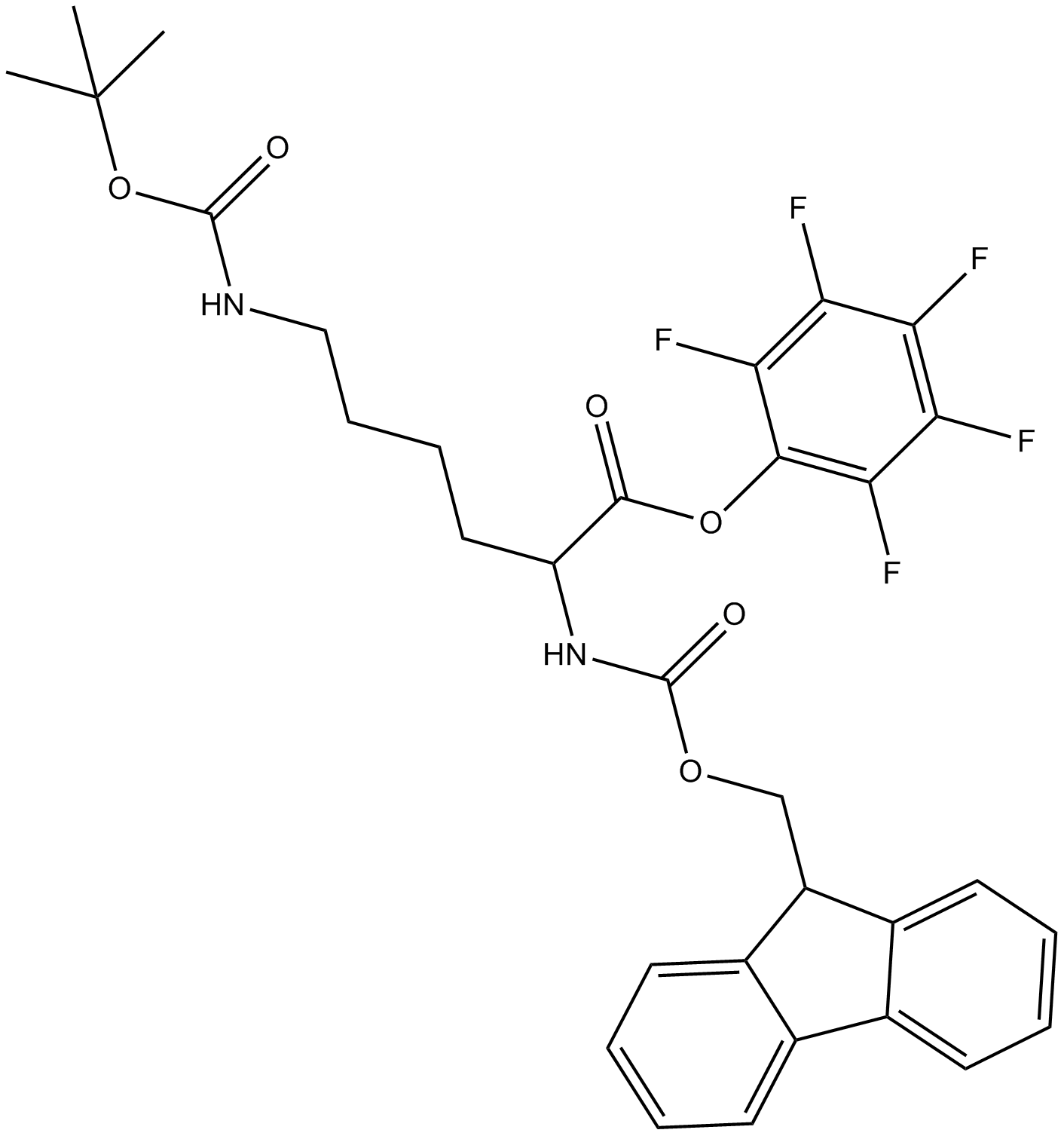 Fmoc-D-Lys(Boc)-OPfp 化学構造