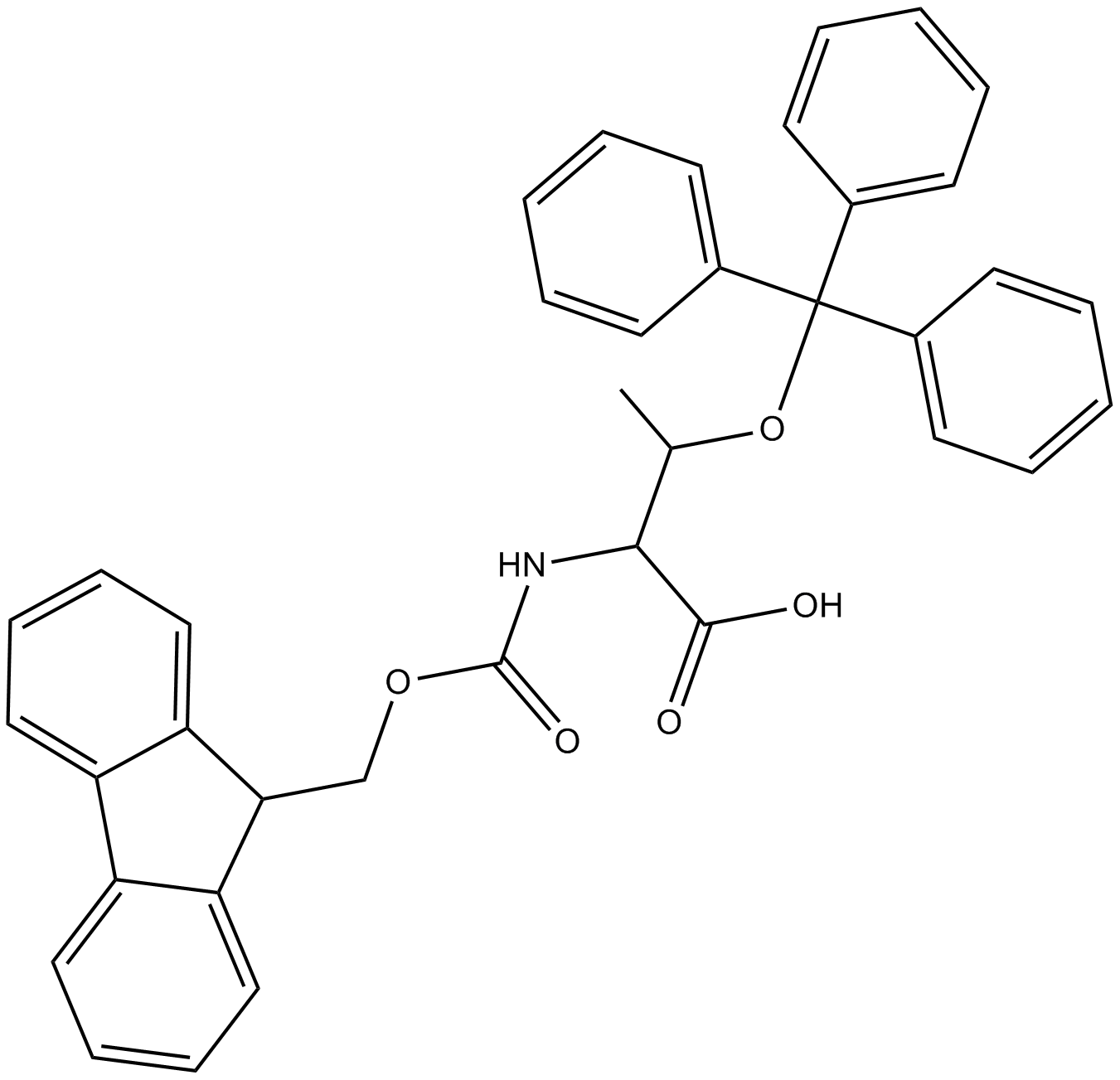 Fmoc-Thr(Trt)-OH Chemische Struktur