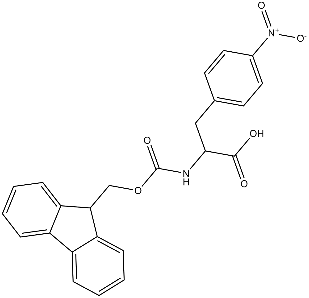 Fmoc-D-Phe(4-NO2)-OH التركيب الكيميائي