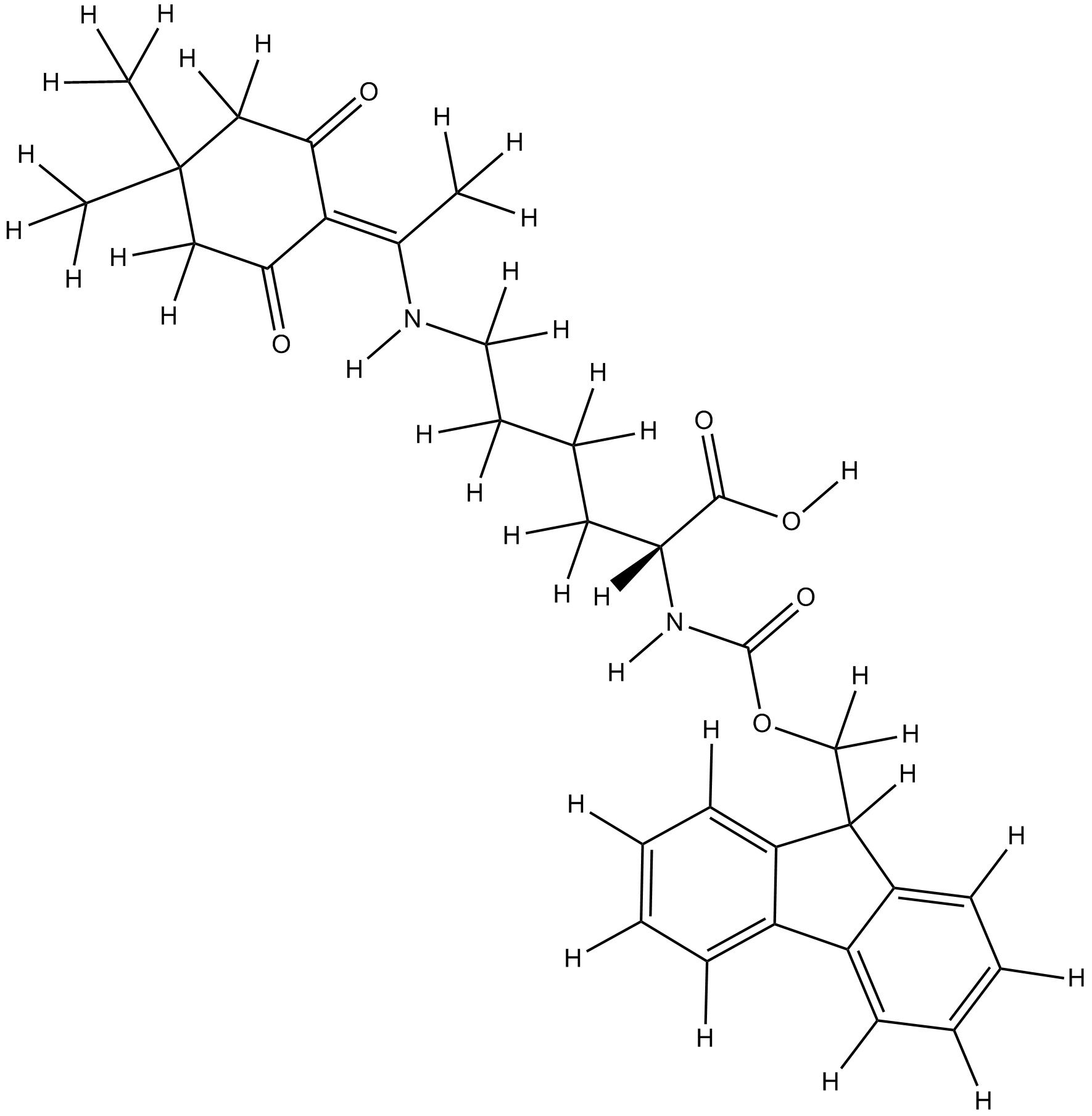 Fmoc-D-Lys(Dde)-OH 化学構造