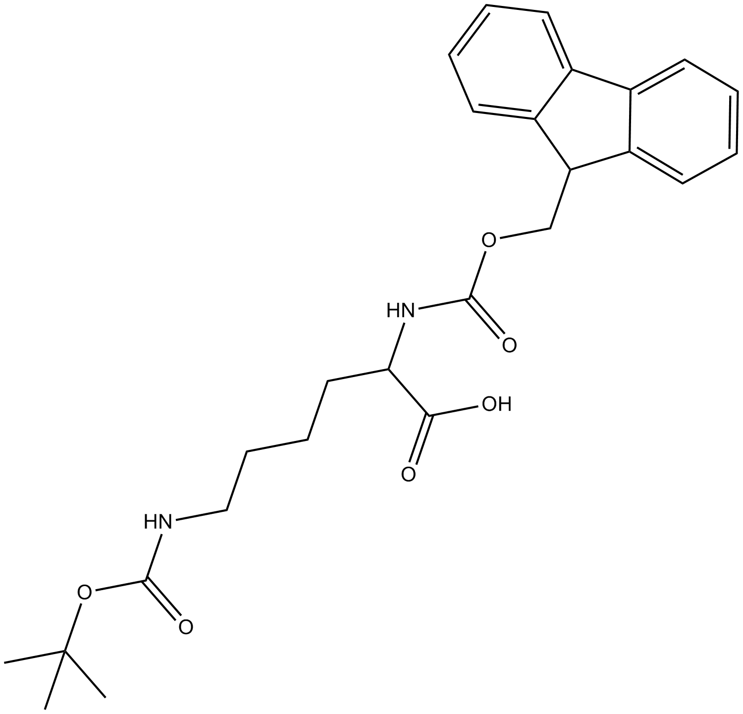 Fmoc-D-Lys(Boc)-OH 化学構造