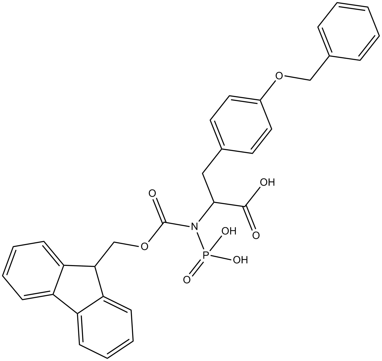 Fmoc-Tyr(HPO3Bzl)-OH Chemische Struktur