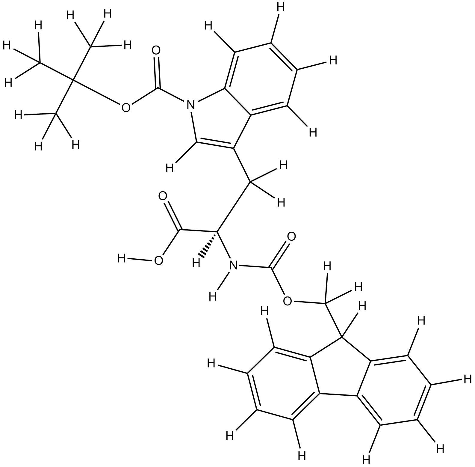 Fmoc-D-Trp(Boc)-OH 化学構造