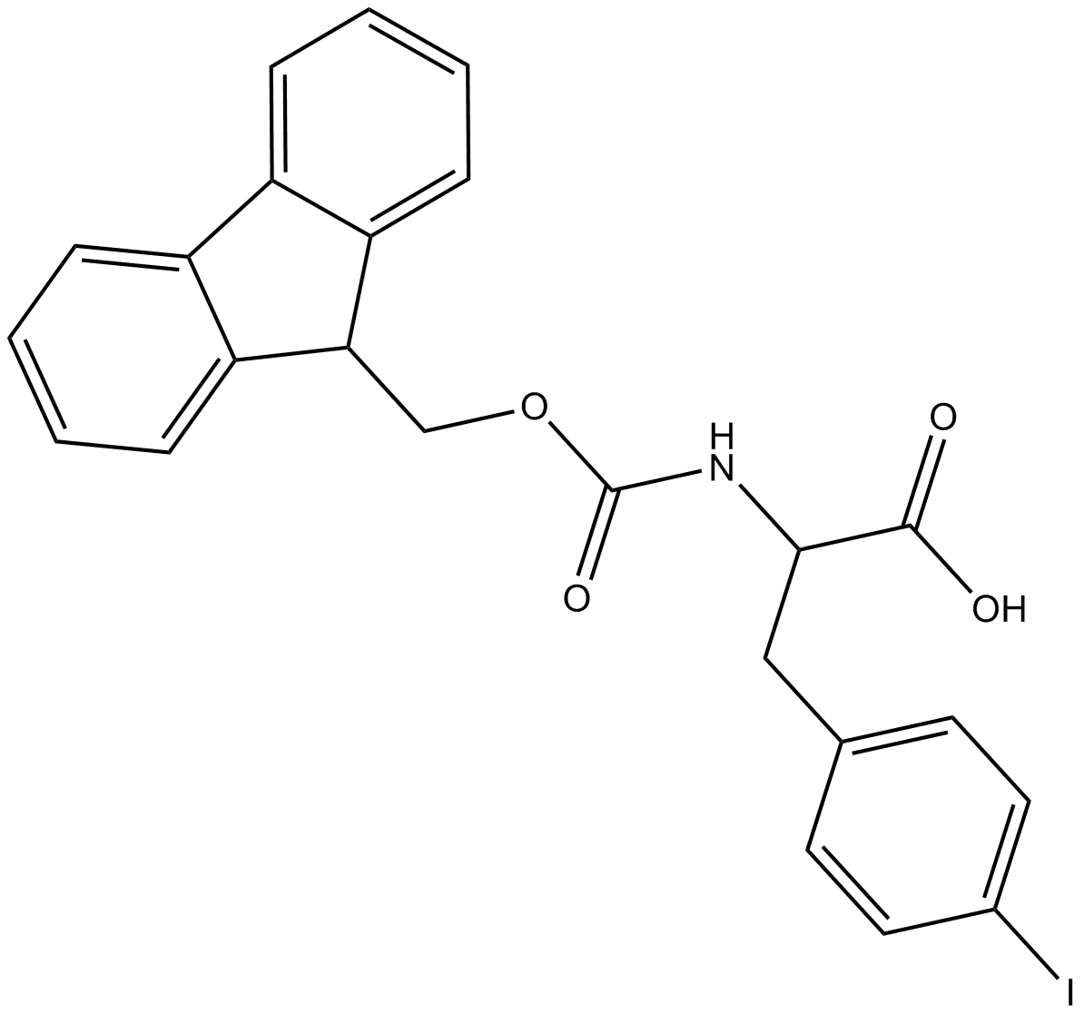 Fmoc-D-Phe(4-I)-OH التركيب الكيميائي