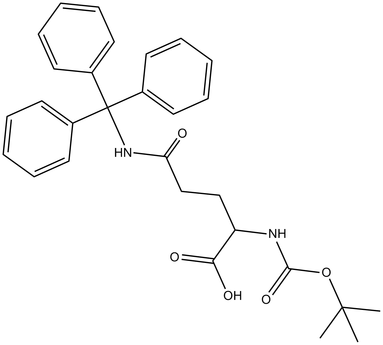 Boc-Gln(Trt)-OH التركيب الكيميائي