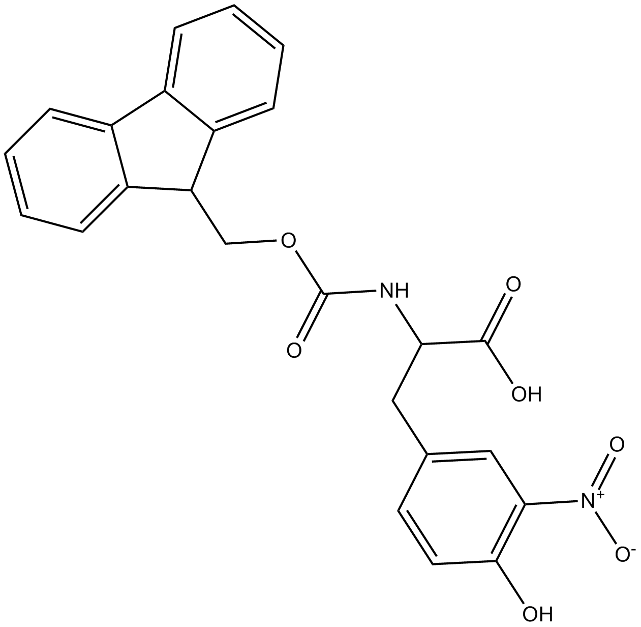 Fmoc-Tyr(3-NO2)-OH التركيب الكيميائي