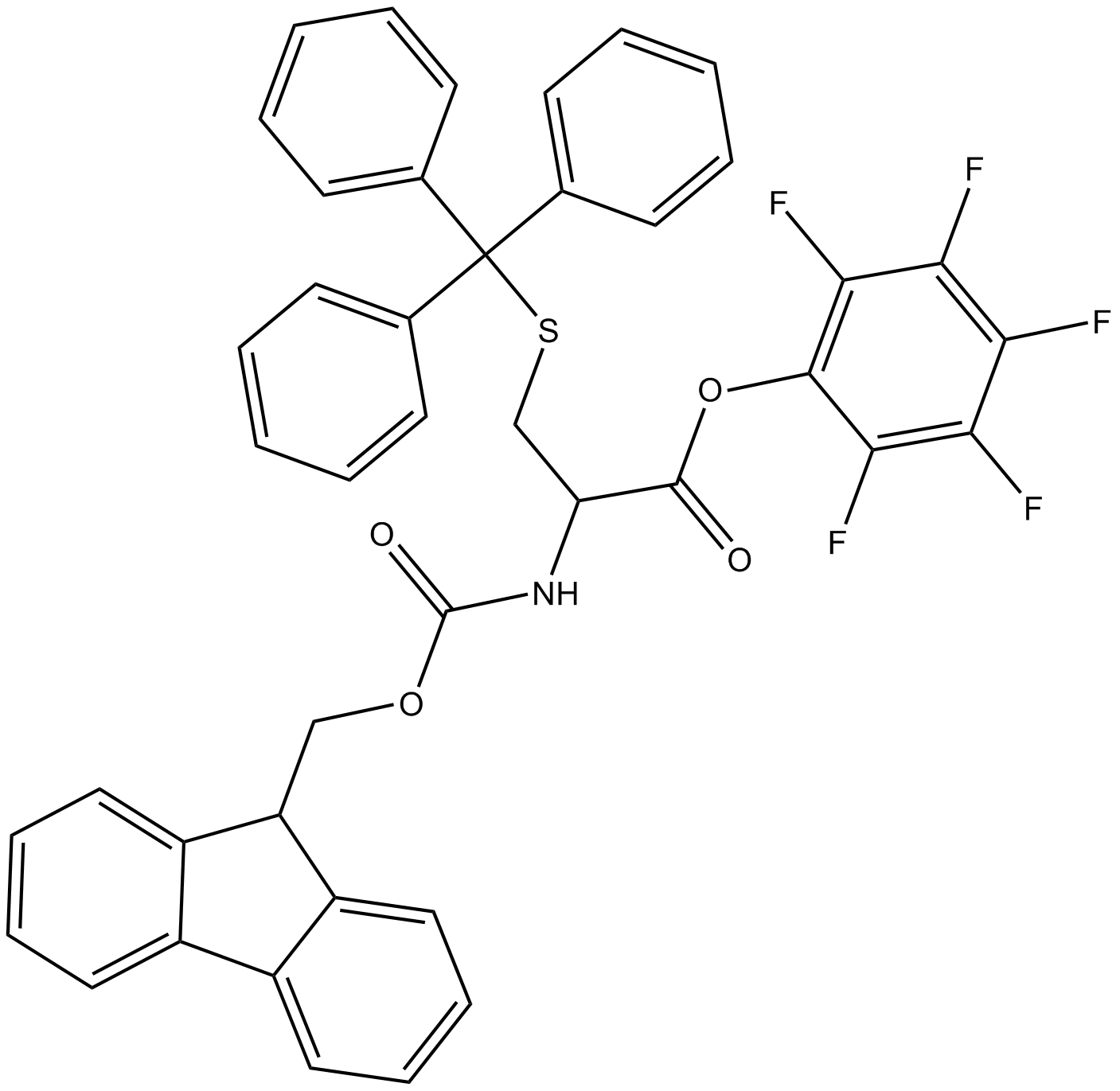 Fmoc-Cys(Trt)-Opfp Chemische Struktur