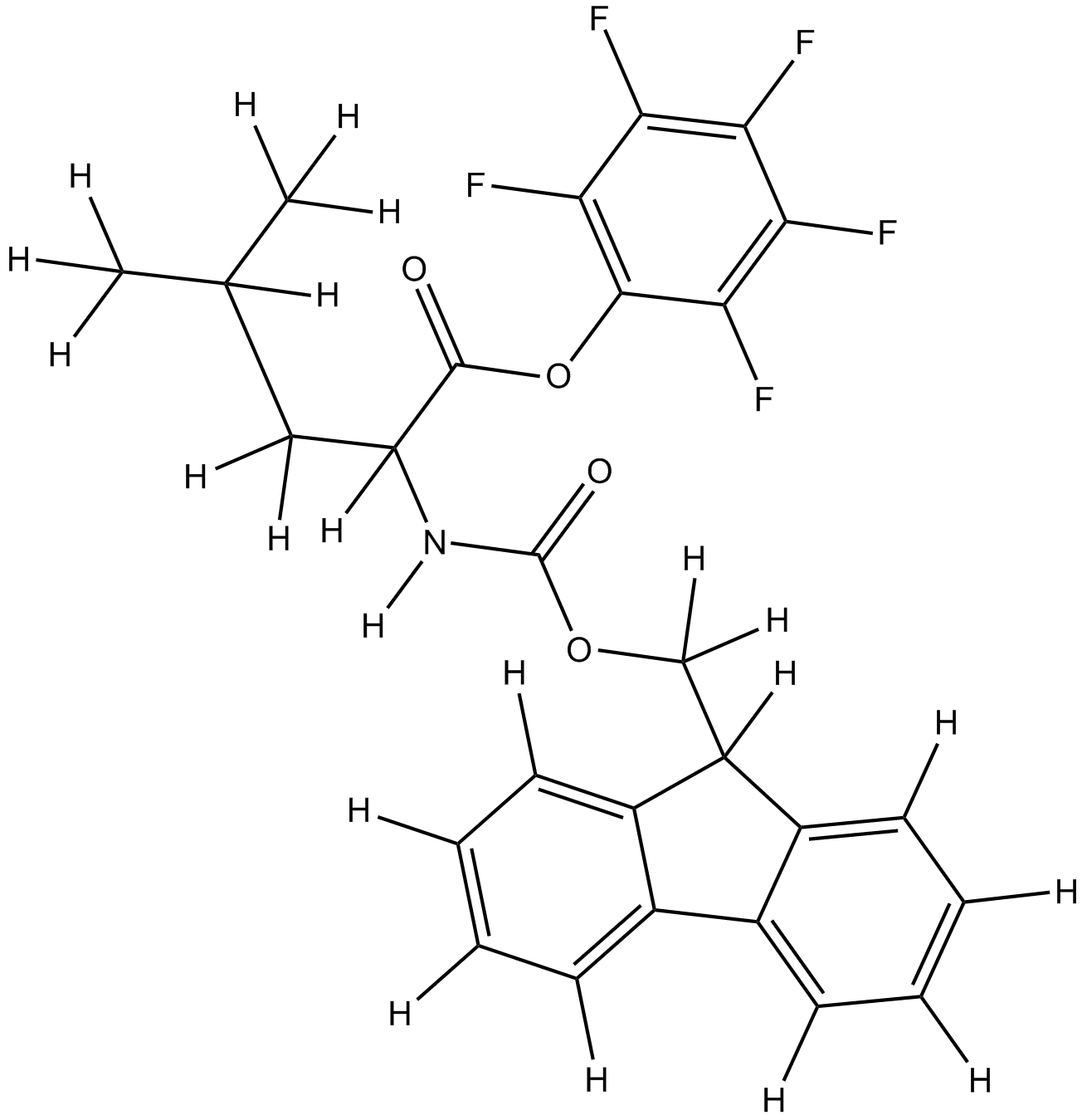 Fmoc-D-Leu-OPfp التركيب الكيميائي