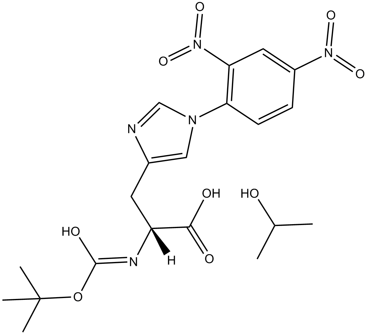 Boc-D-His(Dnp)-OH.IPA Chemische Struktur