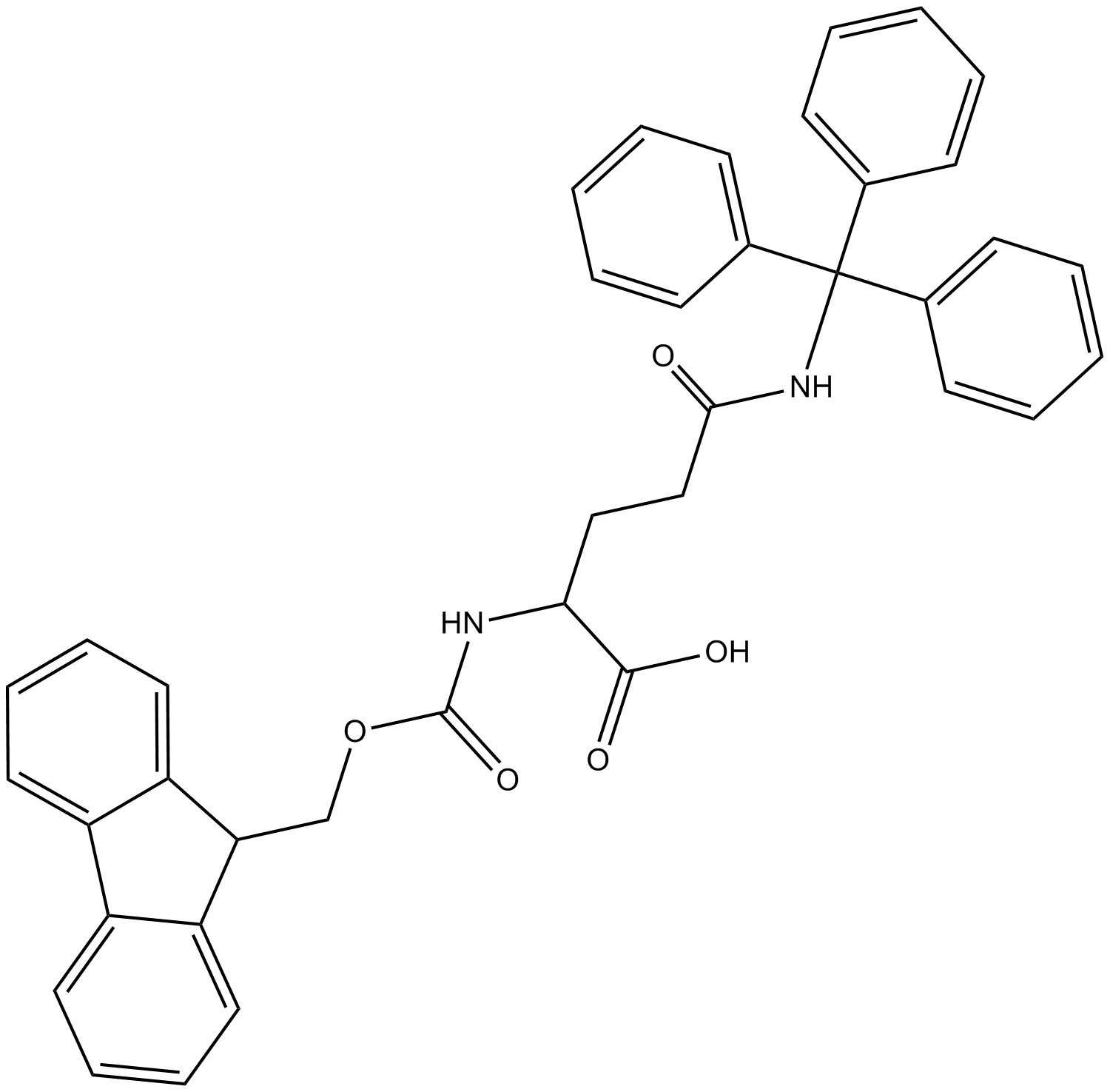 Fmoc-D-Gln(Trt)-OH التركيب الكيميائي