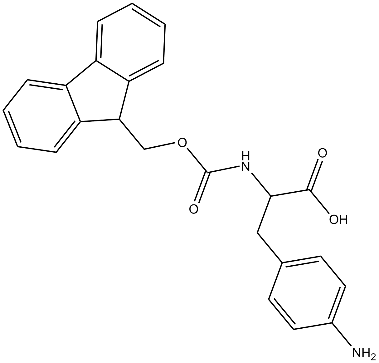 Fmoc-Phe(4-NH2)-OH التركيب الكيميائي