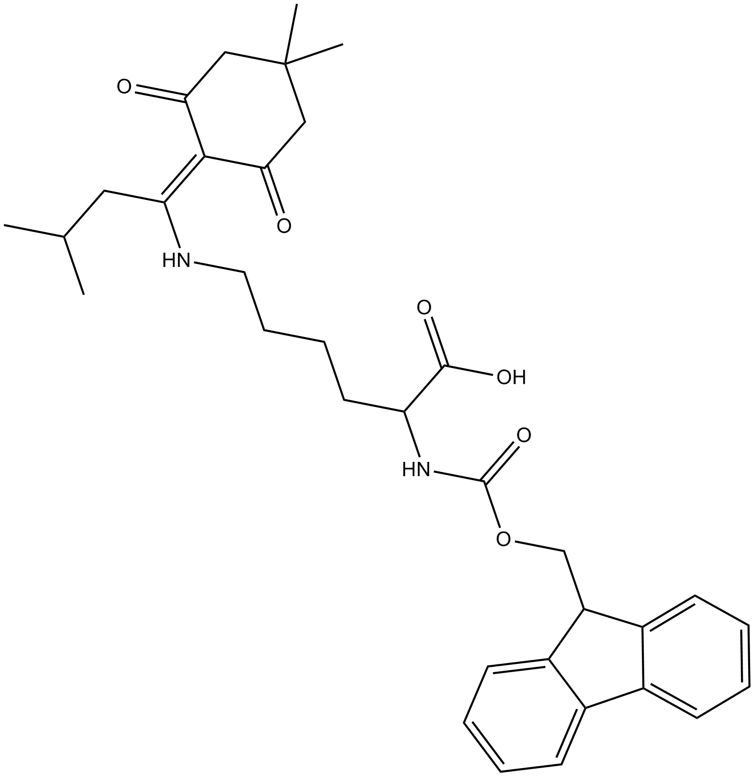 Fmoc-Lys(ivDde)-OH  Chemical Structure