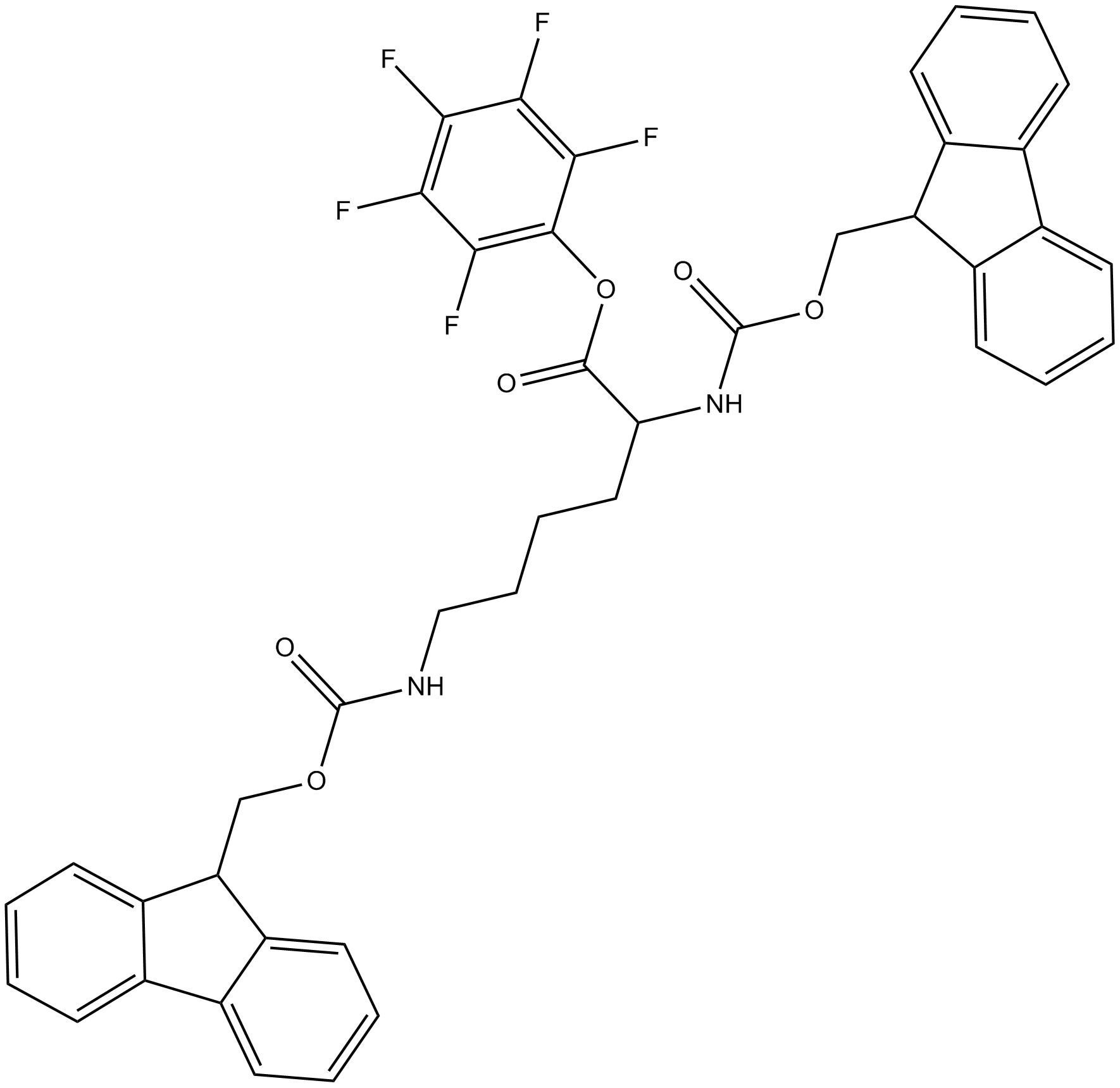 Fmoc-Lys(Fmoc)-OPfp Chemische Struktur
